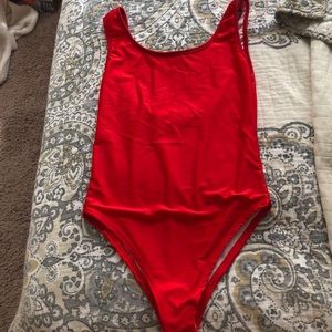 Red one piece swimsuit